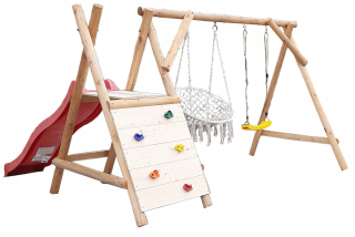 DREVENÉ IHRISKO DO ZÁHRADY HAPPY PLAYGROUND DUO 2XSWING IMPREGNOVANÉ
